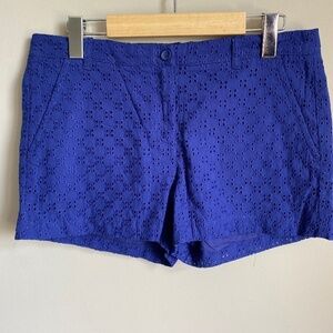 Smart Set Women's Purple‎ 3" Shorts Lined Lace Hole Design Size 6
